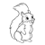 Friendly Tan Squirrel Line PNG