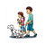 Children Walking Dalmatian Color PDF