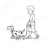 Boy Walking Dalmatian