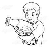 Boy Holding Chicken