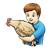 Boy Holding Chicken Color PNG