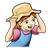 Girl Wearing a Floppy Hat Color PNG