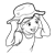 Girl Wearing a Floppy Hat Line PNG