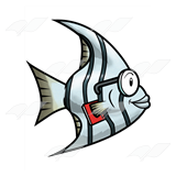 Gray-White Striped Fish