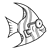 Gray-White Striped Fish Line PNG