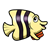 Yellow-Black Striped Fish Color PNG