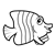 Yellow-Black Striped Fish Line PNG