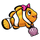 Clownfish with pink bow and pink shell lunchbox