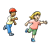 Boy Chasing Girl Color PNG