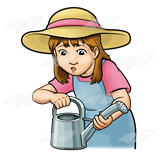 Girl with Watering Can