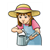 Girl with Watering Can Color PDF