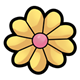Flower Head yellow, with nine petals