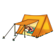 Girl sleeping in orange tent
