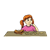 Girl Eating Peanuts Color PNG
