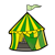 Striped Carnival Tent Color PNG