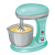 Mixer with Batter in Bowl Color PNG