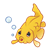 Goldfish and Bubbles Color PNG