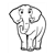 Elephant with Tusks Line PDF