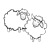 Woolly Sheep Line PNG
