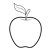 Red Apple 3 Line PNG