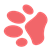 Pink Paw Print Color PNG