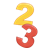 Numbers 2 and 3 Color PNG