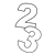 Numbers 2 and 3 Line PNG