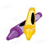 Purple and Yellow Crayons