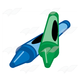 Blue and Green Crayons