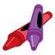 Red and Purple Crayons stacked