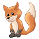 Fox top half and paws