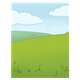 Green Field Background with hills and clouds