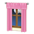 Window with Pink Curtains Color PNG
