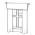 Window with Pink Curtains Line PNG