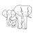 Elephant Family Line PNG