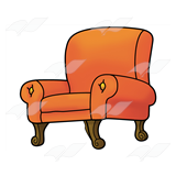 Overstuffed Orange Chair