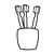 Toothbrush Holder Line PNG