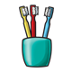 Toothbrush Holder with three toothbrushes