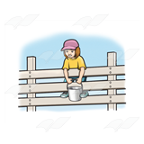 Girl on Fence Rail