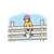 Girl on Fence Rail Color PDF