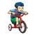 Boy on Red Tricycle Color PDF