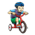 Boy on Red Tricycle Color PNG