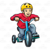 Boy on Blue Tricycle