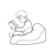 Boy in Beanbag Chair Line PNG