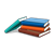 Four Stacked Books Color PNG