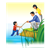 Boy Fell in the Pond Color PNG
