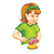 Girl Making Sandwich Color PNG