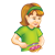 Girl with Jam and Bread Color PNG