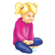 Girl Sitting in pink sweatshirt