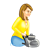 Mom Sitting Color PNG